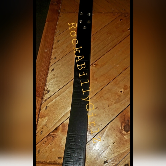 Sourpuss DEATH BEFORE DISHONOR Embossed Thick 100% Leather Belt Removable Buckle - Picture 12 of 14